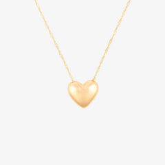 Puffy Heart Bead Pendant Necklace