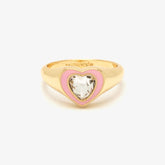 Stone & Enamel Heart Ring