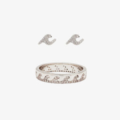 Crystal Wave Earring & Ring Set