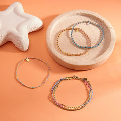 Mixed Seed Bead Stretch Anklet