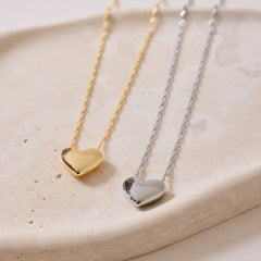 Puffy Heart Bead Pendant Necklace