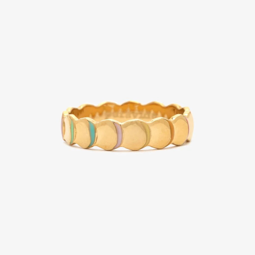Scallop Enamel Ring Band